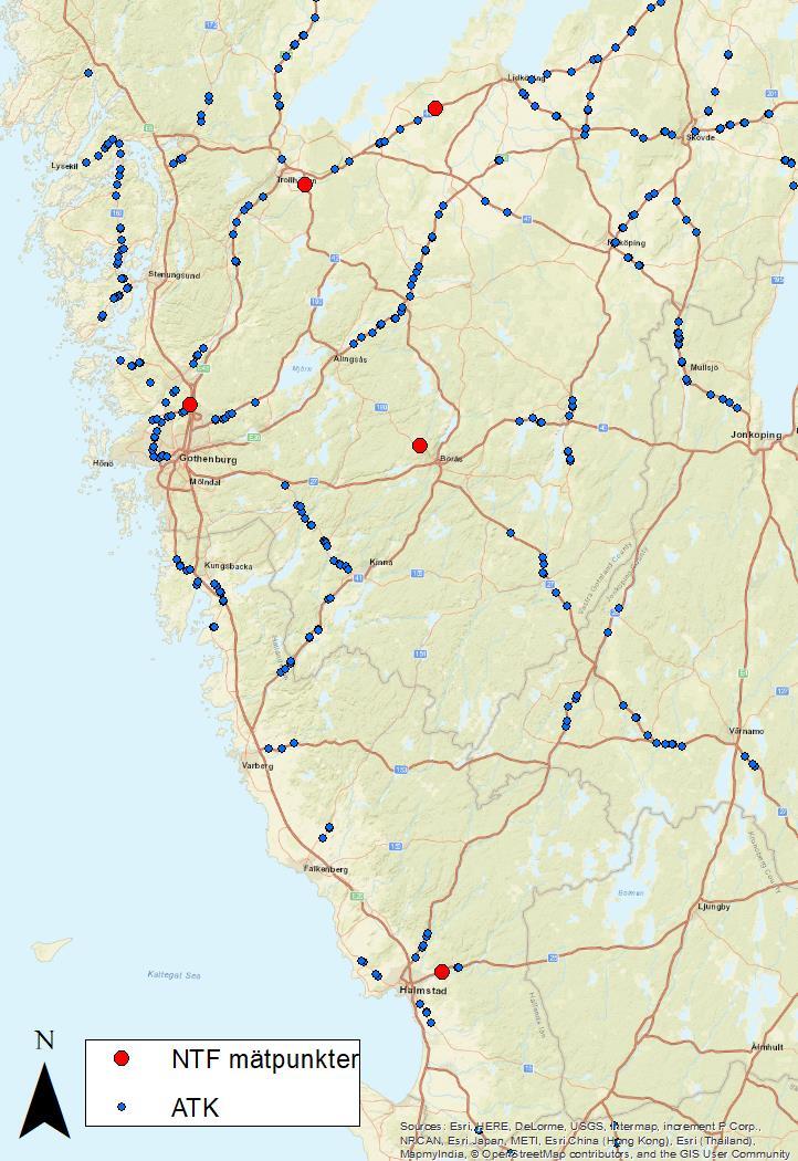 Hastighetsdata från ATK Många vägar i Sverige är utrustade med ATK (trafiksäkerhetskameror) och en hel del av dessa ligger i Polisregion Väst.