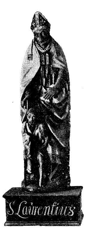 På en tidigare sida i boken finns ytterligare ett helgon avfotograferat. Helgon (sidan 15, figur 6) Ulander namnger figurerna, helgonen, och skriver vem figurerna föreställer.
