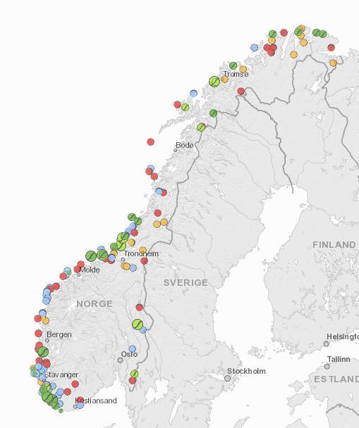 Vindkraftsutbyggnad Norge. Grönt under uppbyggnad Orange under tillståndsprövning Rött och grått kommer inte att byggas. 3.