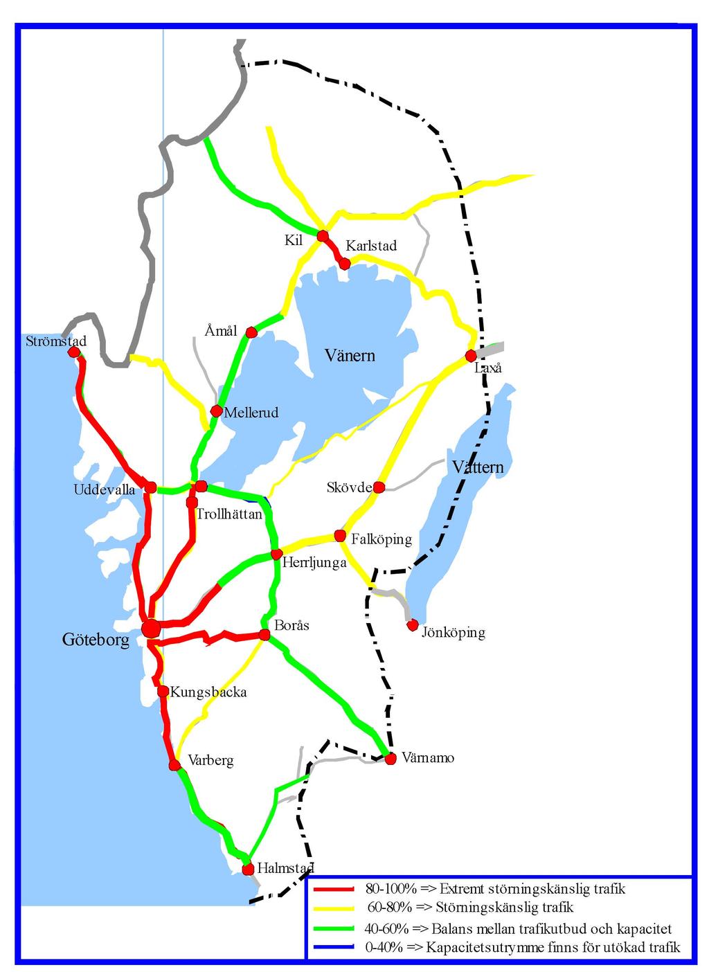 Förstudie Göteborg C - Almedal 01-12-04 Kapacitetsbrist Redan med dagens trafikeringsvolym finns det kapacitetsproblem på samtliga inkommande banor under de mest attraktiva tiderna.