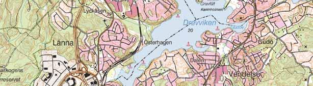 Fig. 1. Läget för utredningsområdet markerat på översiktskarta. Skala 1:50 000.