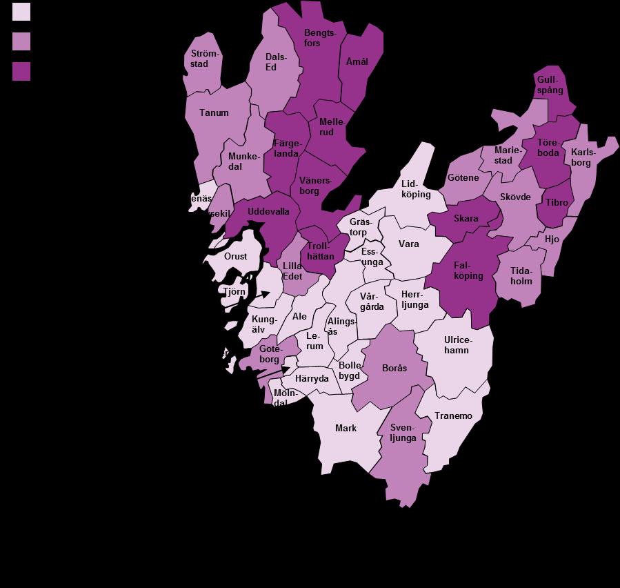 Relativ arbetslöshet per kommun, oktober 2017 På kartan för åldersgruppen 16-64 år. I tabell även för ungdomar (18-24 år). Inskrivna arbetslösa. Andel av registerbaserad arbetskraft.