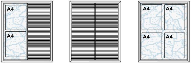 Modell B 525x720 mm 13 mm spår: 42 st, 2 x 42 st spår 19 mm spår: 28 st, 2 x 28 st spår Enbart anslag 4st x A4 IN-B-160100-601 Informtavla B 525x720 Natur 42st 1213mm spår + kladdkork, Cyl