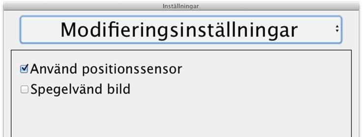 6.3.3 Modifieringsinställningar Använd positionssensor När