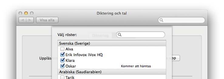 exakta utseendet på dialogerna och namnet på de olika