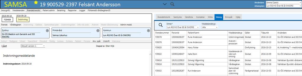 Systemöversikt 4 5. Översikter Inkorg, Meddelanden, Ärendeöversikt, Patient admin, Betalning, Rapporter, Loggar och Förberedd vårdbegäran.