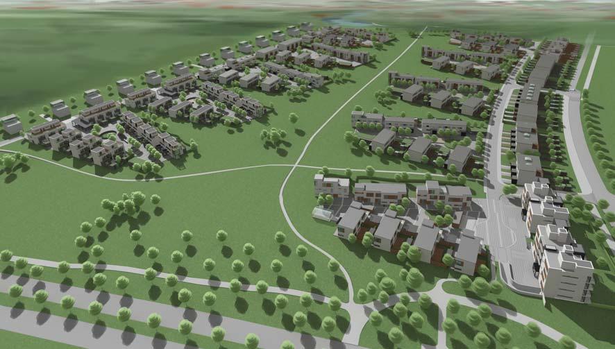 10(17) UD 2005-0041 Flygperspektiv från nordväst över området, DKD perspektiv genom stadsbyggnadskontoret.
