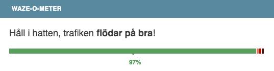 24(53) Som analysstöd finns också en övergripande bedömning av trafikläget en waze-o-meter (se Figur 10).