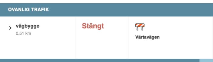 Bedömningarna färgkodas från grön (frifart-trafik) till mörkröd (helt stillastående trafik).