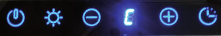 Spiskåpa CPT - Teknisk anvisning DRIFT - TOUCHPANELENS FUNKTIONER CPTG ON/OFF BELYSNING MINUS ( ) DISPLAY PLUS (+) TIMER FLÄKTSTYRNING Det motordrivna spjället öppnas med ett tryck på ON/OFF