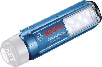 Nyheter 7 Nyheter - från Bosch 5 starka nyheter Arbetslampa GLI 12V-300 solo Ljusstyrka och