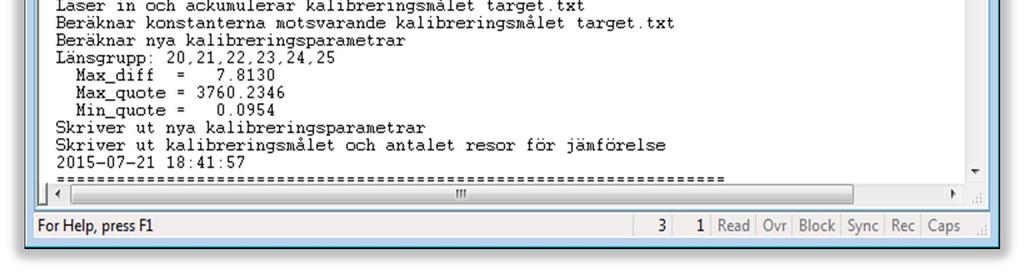 och visar vad som skett under kalibreringen i alla iterationer, se