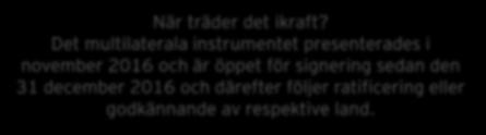 Beror på hur långt tid det tar att förhandla fram det bilaterala avtalet och genomföra nationella förfarande för ratificering av avtalet.