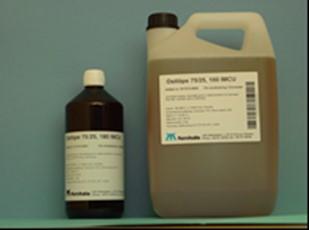 Mikrobiell koagulant Microclerici Mikrobiell koagulant tillverkad genom fermentering av mikrosvampen Ritzomucor miehei (ej genmodifierad). Styrka 225 IMCU/ml.