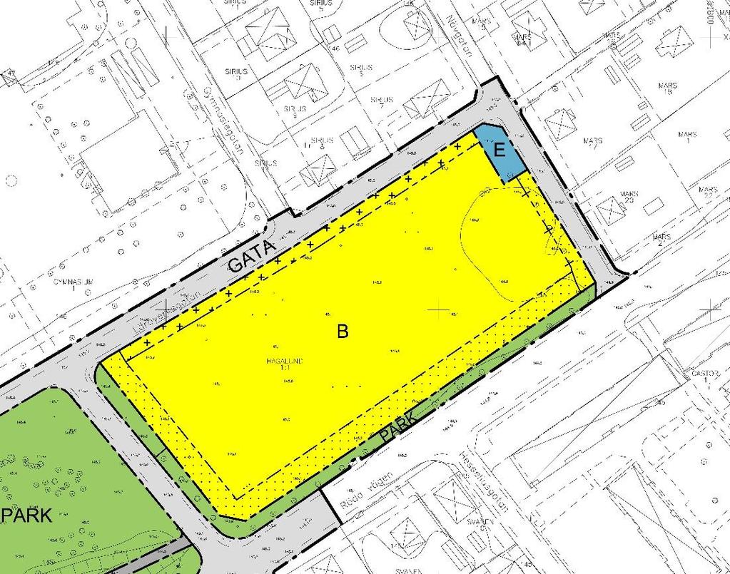 3 (6) E16 De övergripliga bestämmelserna i detaljplanen visas på kartan.