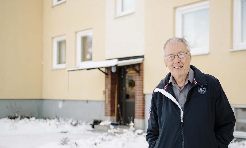 VARJE MEDLEM HAR ETT ANSVAR Foto Andreas Timfält För Uno Aron, styrelseordförande i HSB BRF Millmar på Älvgatan i Mora, är ansvar grundbulten för en bostadsrättsförenings medlemmar.