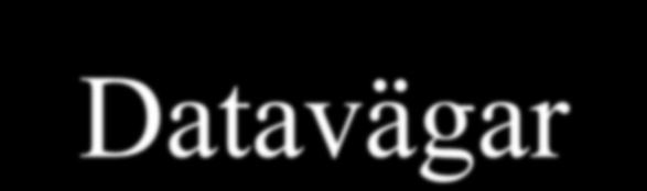 Datavägar Processorn byggs upp genom att definiera datavägar, dvs hur data transporteras