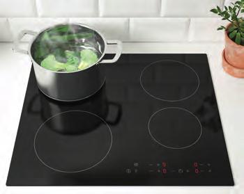 Du kan använda kokkärl i olika material, former och storlekar, eftersom 2 av de 4 värmezonerna kan utvidgas för att passa kokkärlet.