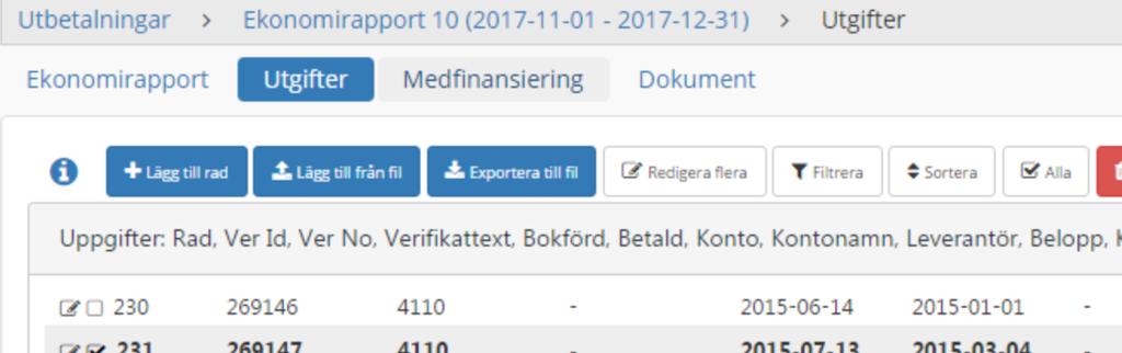 samtidigt, bockar du för dessa rader.