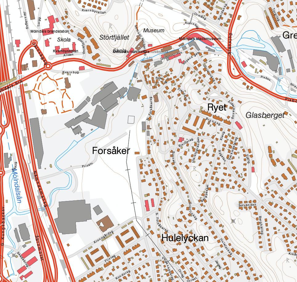 TECKENFÖRKLARING UTREDNINGSOMRÅDE, FORSÅKER V200 V150 65 mvp +82 V150 N BEFINTLIG VATTENLEDNING LÅGZON (LZ) BEFINTLIG
