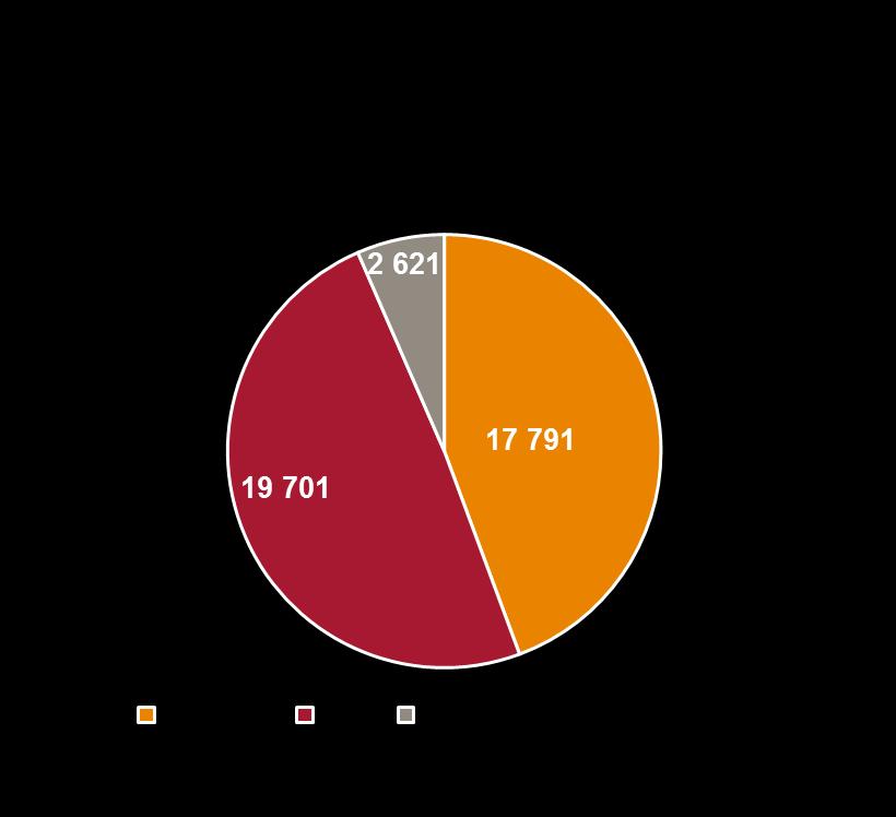 Korta fakta 2017 Total var 40 113 Mnkr. Region Nord 3 277 Mnkr, 8% varav Investeringar Underhåll Övrig verksamhet 17 954 Mnkr 17 833 Mnkr 4 326 Mnkr leverantörer motsvarar ca 55 % av total.