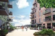 Byggtekniskt antal huskroppar 2st Antal våningar 16st Antal våningar under mark 1st Antal lägenheter 130st Bruttoarea 13000m2 Nybyggnad av