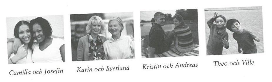 Ord och bild Vilka säger så här? Skriv personernas namn under rätt mening. 1. Vi har alltid massor att prata om. 2. Vi har alltid känt varandra. 3.