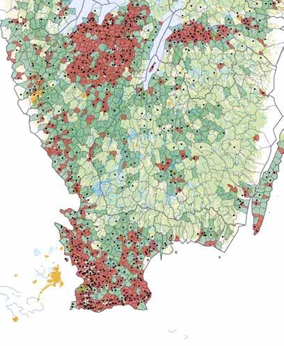 Exempel på politiska och administrativa uttryck Administrativa gränser och politiska beslut och förhållanden har avsatt fysiska uttryck i landskapet, och är en av flera förklaringsmodeller för att