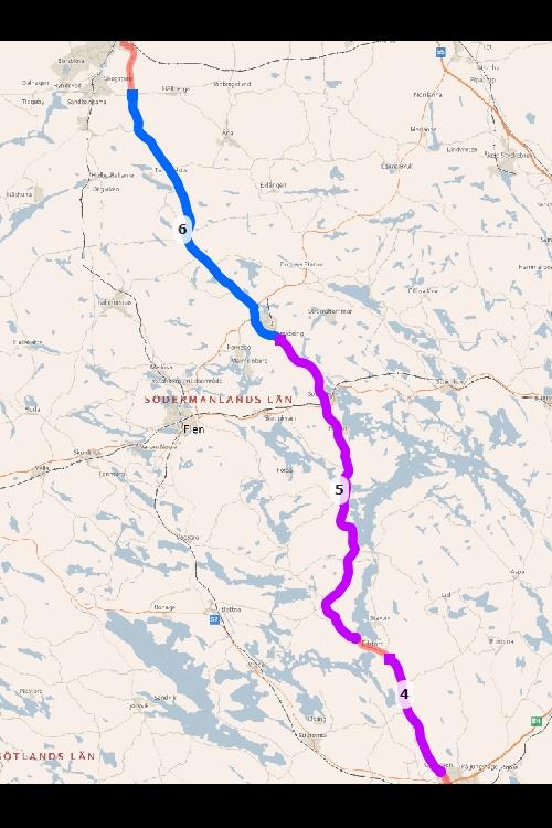 6) Kvarstå 90 km/tim mellan 100 meter norr om Hyltingevägen Malmköping Stenkvista 5) 1 km sydost om väg 638 Husbymalmen 100 meter norr om Hyltingevägen