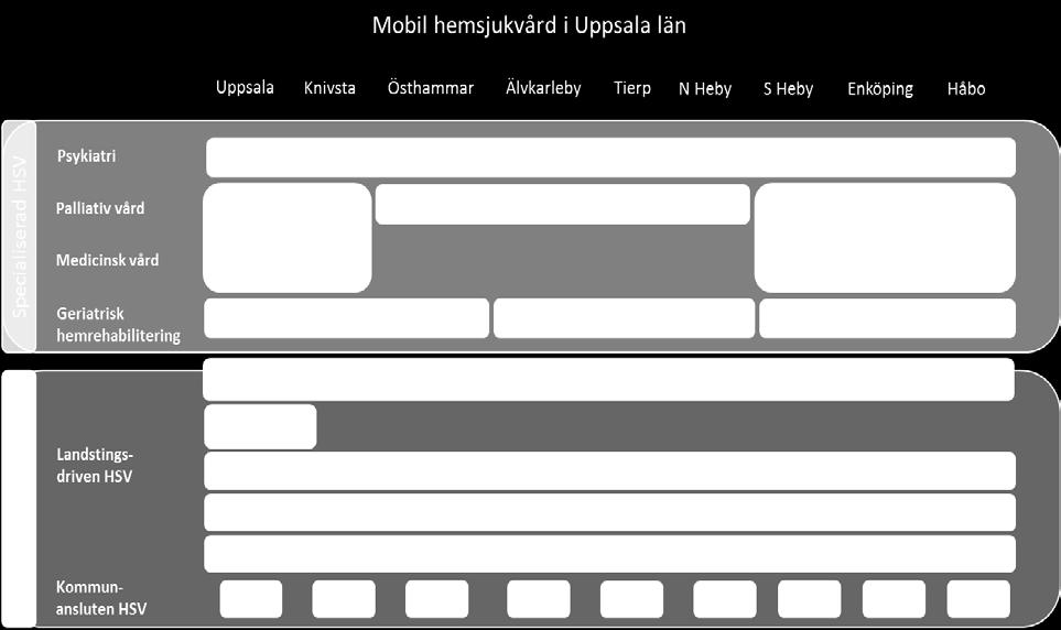 teamen har fokus framförallt varit på den palliativa vården. En breddning till andra medicinska uppgifter har påbörjats, framförallt genom införandet av LAH vid Lasarettet i Enköping.