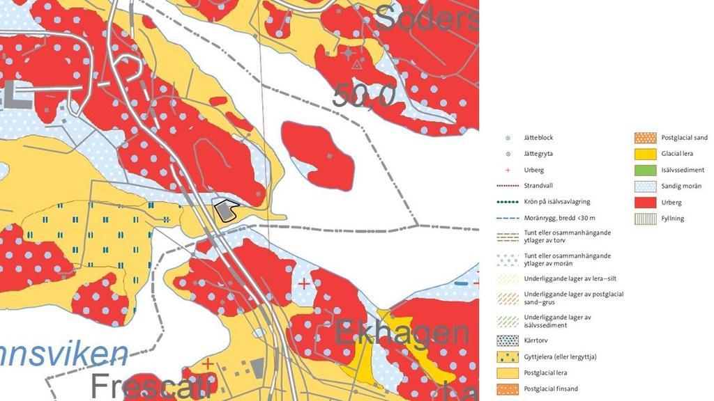 Grap nr Uppdragsnummer Version 18054 605116 1.0 Figur 2. Jordartskarta från SGU, undersökningsområdet är markerat med svart (SGU, 2018). 3 Genomförande 3.