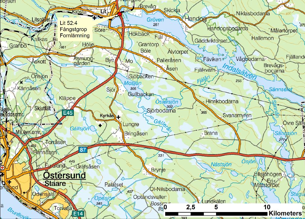 Med anledning av de planerade åtgärderna efter riksväg E45 har Stiftelsen Jamtli enligt beslut (431-3074-2015) av Länsstyrelsen i Jämtlands län utfört en arkeologisk utredning inom