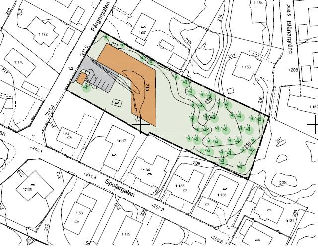 10 DETALJPLAN FÖR DEL AV SVENSGÄRDE, KYLLARED 1:90, BORÅS STAD PM GEOTEKNIK Figur 3. Illustrationskarta över planerad byggnation.