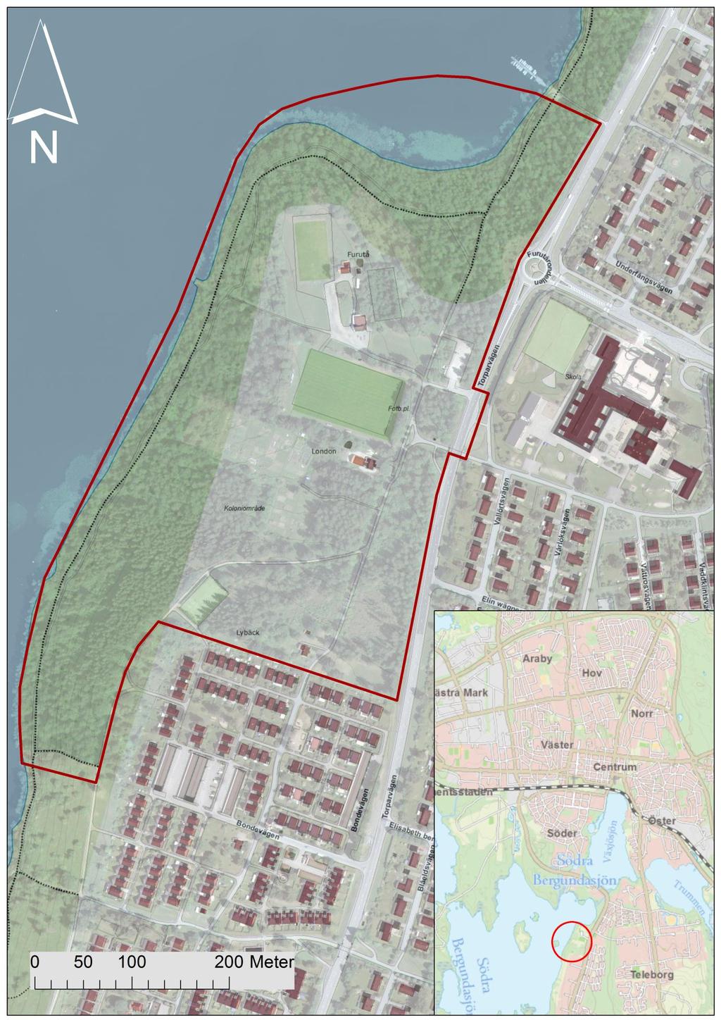 3. Objektsbeskrivning Torparängen Torparängen är det område som ska beskrivas i detta arbete och platsen där laserskanningen genomförs.