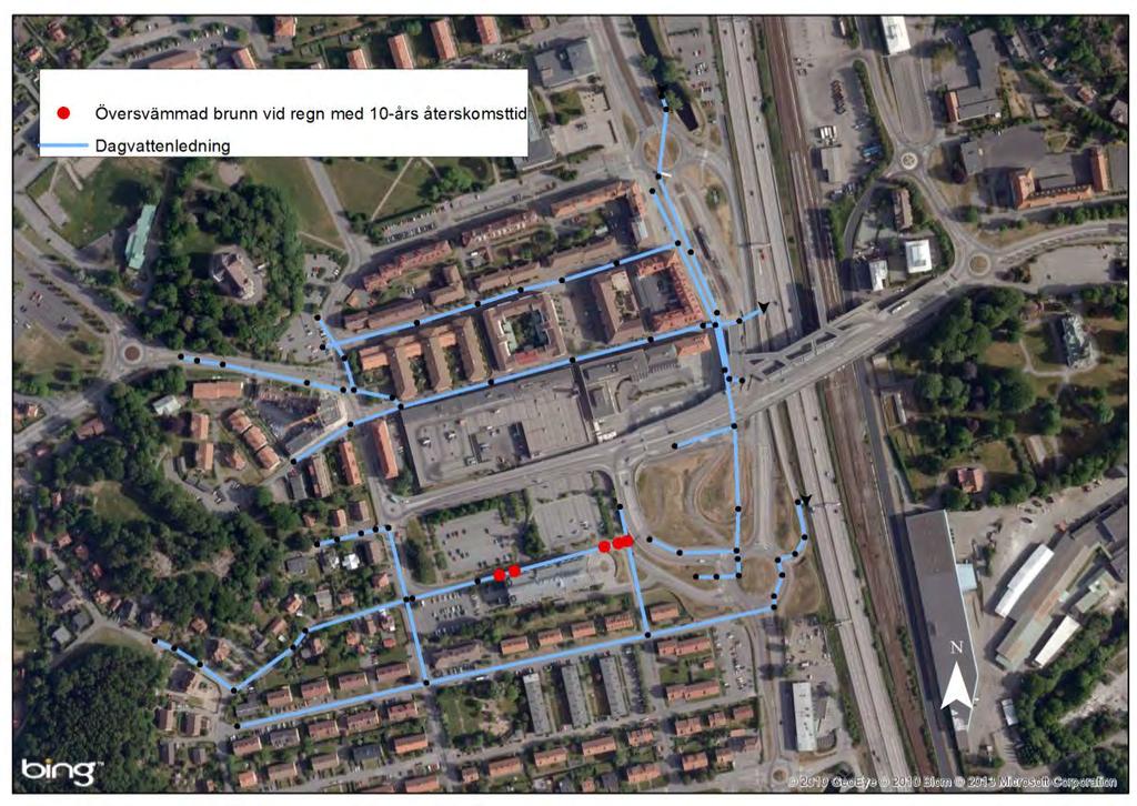 Maxflöde [m 3 /s] Totalt flöde [m 3 ] Utlopp från Åbybergsgatan 0.87 1820 Utlopp vid Mölndals bro 1.5 2720 Utlopp från Göteborgsvägen 0.15 268 Figur 4.