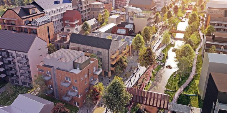 25 VALLASTADEN LINKÖPING, 2017 P-hus (Multihus) i utkanten av området Lika långt, koll/bil-p Blandtrafik