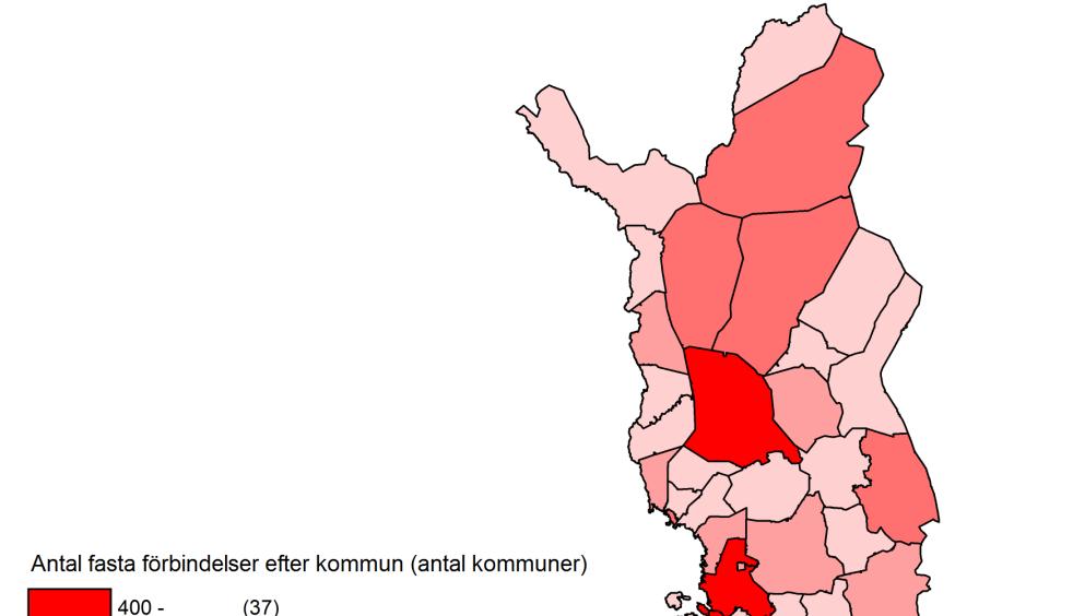 19 (55) Figur 2. Antal fasta förbindelser efter kommun Enligt informationen från teleföretagen är vissa redo att bygga ut sitt nät för att betjäna de viktigaste kundföretagen.