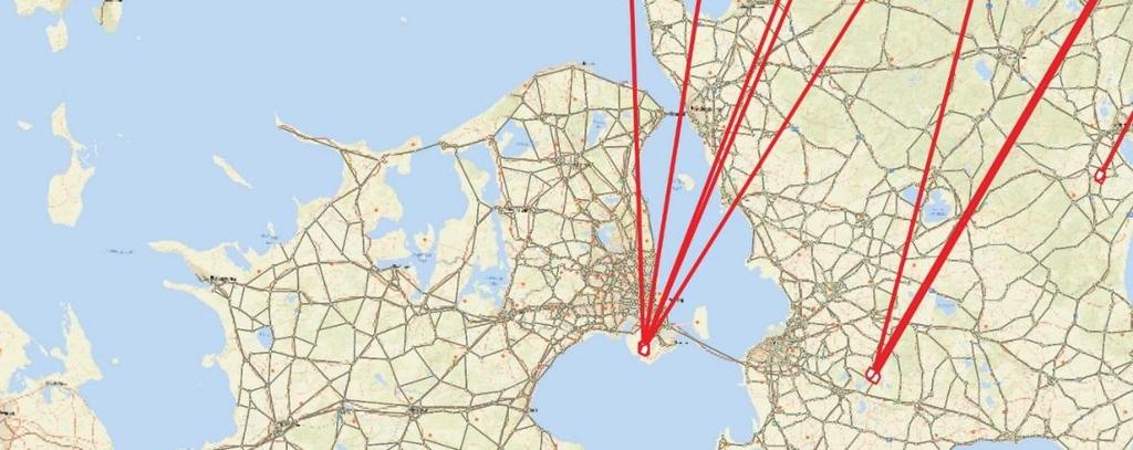 I befintlig flygbas finns flyglinjer kodade från Kastrup till olika relationer i Sverige. Dock behöver förbättrade anslutningsmöjligheter skapas.