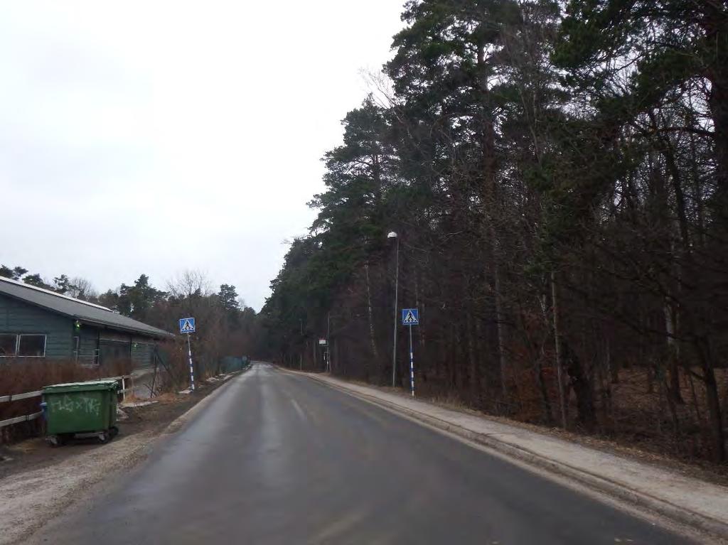 Figur 8.7 Passage strax utanför Ulriksdals naturreservat, till höger om vägen i bild.