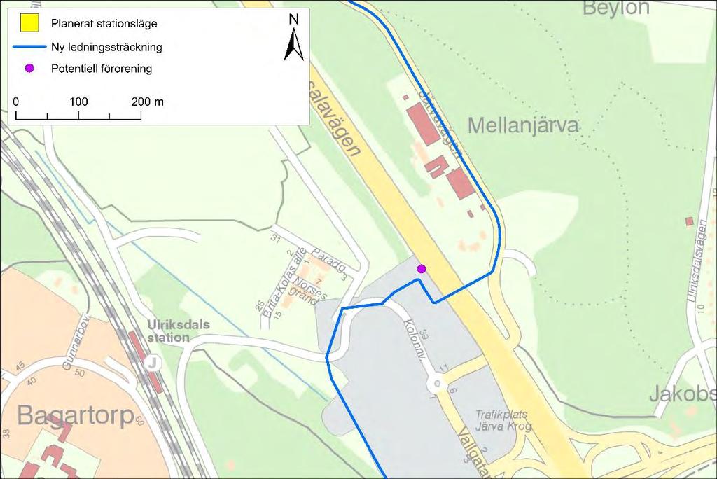 8.7.2 Sträckning Norr Galoppvägen-Silverdal Beskrivning Sveriges Geologiska Undersökning (SGU) har meddelat att de inte har något att erinra mot ledningen.