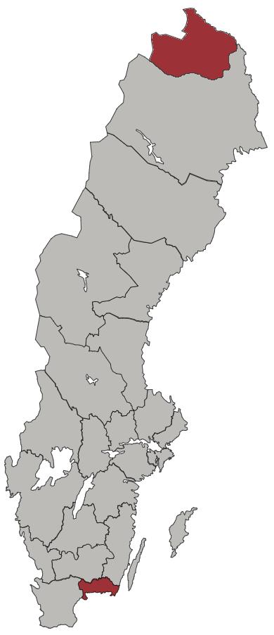 Figur 8. Sveriges driftområden uppdelat i driftentreprenörer 2017 (vänster) (Trafikverket, 2018a).