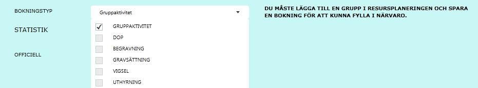Order för gruppaktiviteter som ska faktureras (kommer i en senare version) Order kan skapas även för deltagaravgifter och