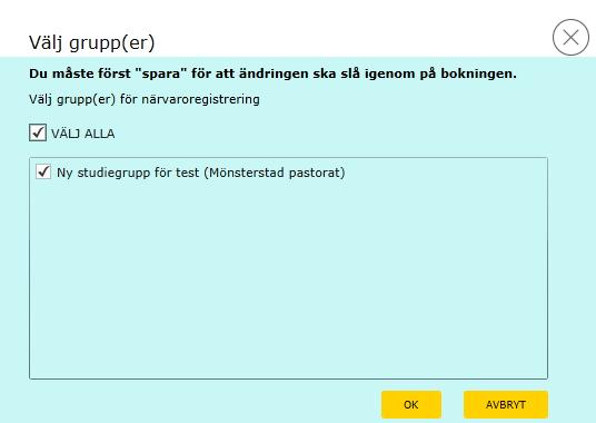Du måste här åter igen välja gruppen för att du sedan ska kunna