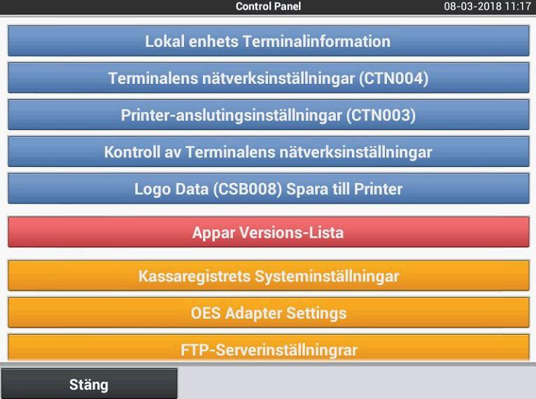 I kontrollpanelen så väljer man kassaregistrets