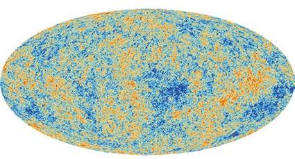 Kosmisk bakgrund observerat av Plancksatelliten. vationer att mörk materia finns. Man vet dock inte vad den är.