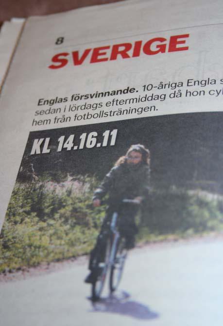 Ur Dagens Nyheter 10 april 2008. kring sökandet. Men fallet var väldigt dramatiskt. Särskilt med tanke på att Karolinas kompis var med i händelsen men överlevde.