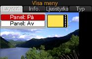 Att utföra inställningar på bildskärmen Den visade menyn kan användas för att utföra olika inställningar på bildskärmen.