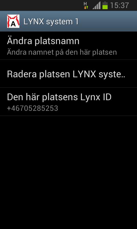 Platsspecifika inställningar Begreppet plats motsvarar en Lynx Mobile RxTx-installation.