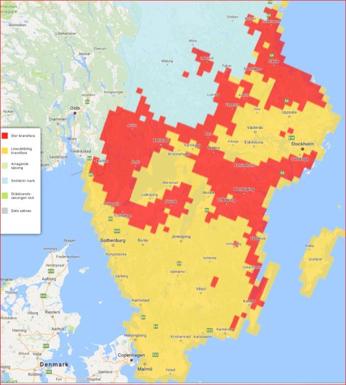 Dynamiska riskkartor (beror på väder och årstid) Indata till