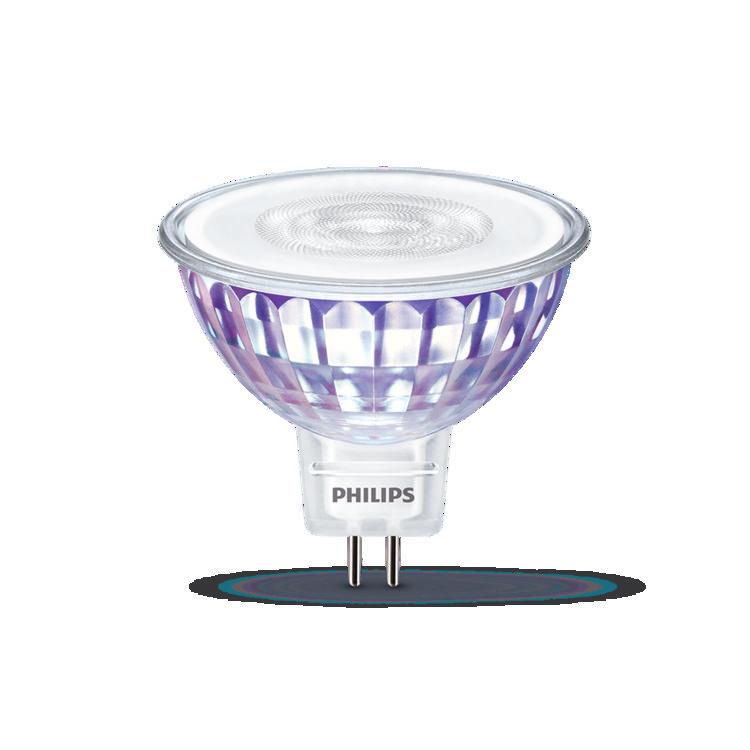 Frmfaktrn för Philips MASTER Value LED MR6 säkerställer en hundraprcentig frm på baksidan av lampan (exakt frm med halgenlampr.